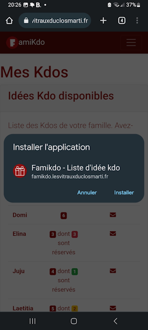 Accepter l'installation